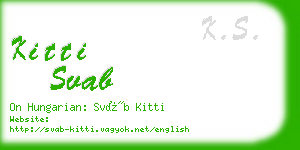 kitti svab business card